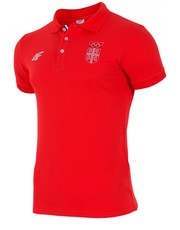 T-shirt - koszulka męska [S4L16-TSM700P] Replika koszulki polo męskiej Serbia Rio 2016 TSM700P - czerwony - - 4f.com.pl